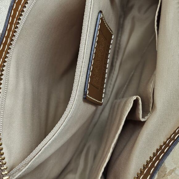 COACH Hampton Optic Signature Jacquard & Leather Handbag w/ Matching fold Wallet - Picture 10 of 16